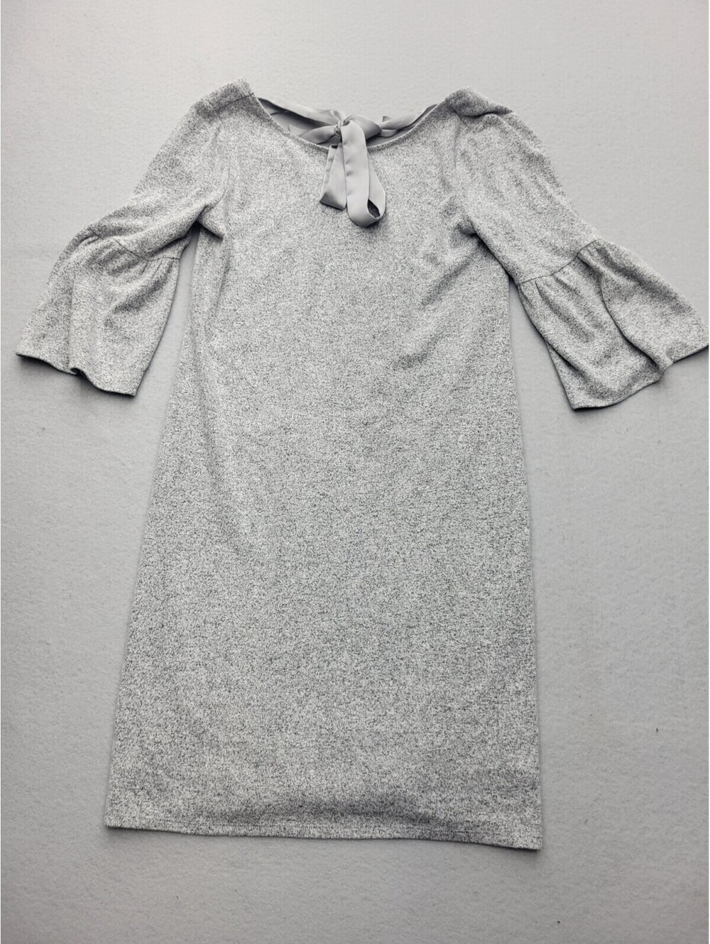 White House Black Market Womens Dress 3/4 Small Gray Sack Sleeve Heather Casual